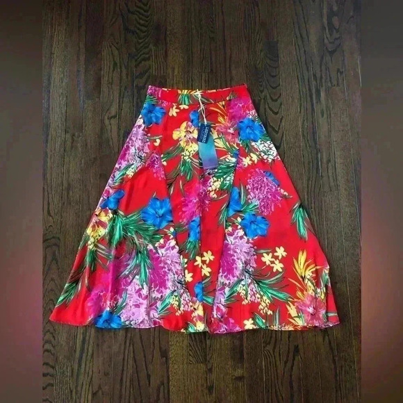 Show Me Your Mumu Women's M Tea Party Midi Skirt in Tropical Tango - NWT!! - Picture 2 of 11